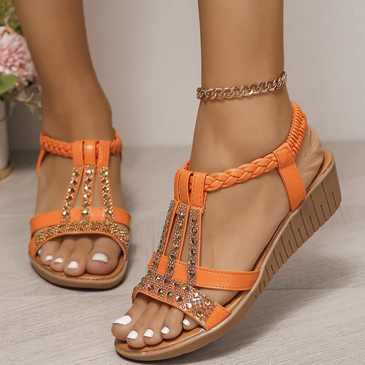 🔥 Promotion 48% OFF - Women's New Summer Rhinestone Open Toe Orthopaedic Sandals - Image 19