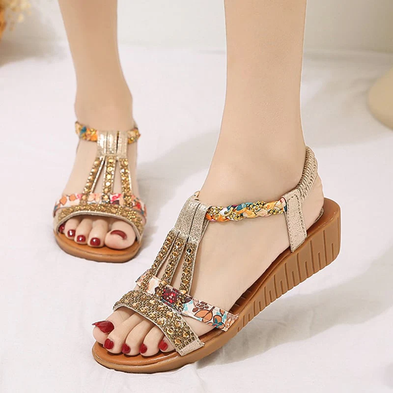 🔥 Promotion 48% OFF - Women's New Summer Rhinestone Open Toe Orthopaedic Sandals - Image 4