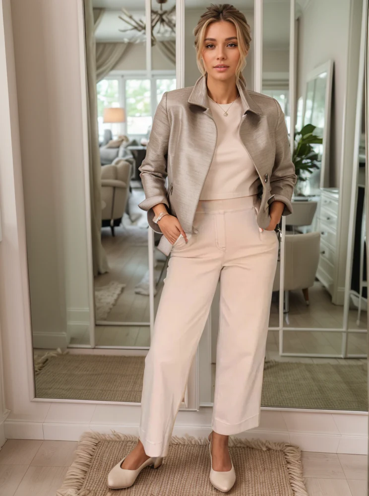 Tummy Control Twill Cropped Wide Leg Pant(Buy 2 Free Shipping) - Image 5
