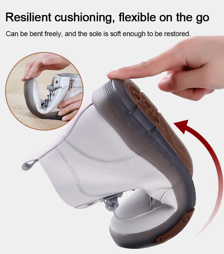 Trendy Leather Soft Sole High Top Shoes for Women - Image 3