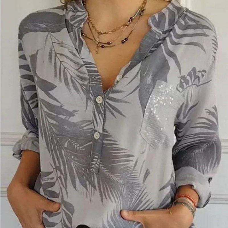 💕Women's Fashion V-Neck Printed Top - Buy two and get free shipping! - Image 2