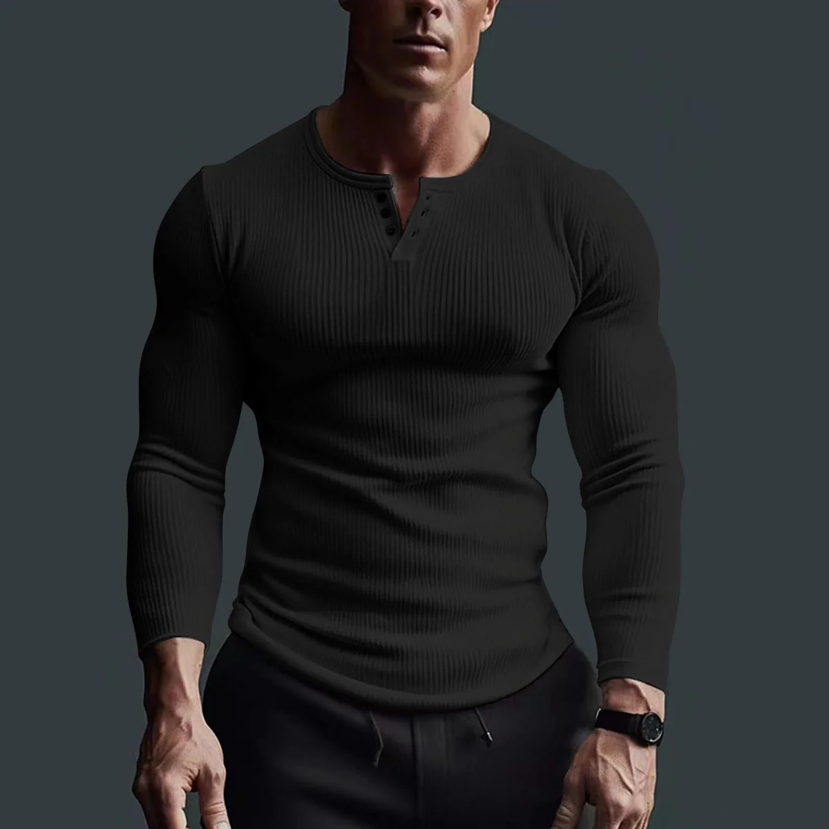 V-NECK LONG-SLEEVED SPORTS T-SHIRT - Image 12