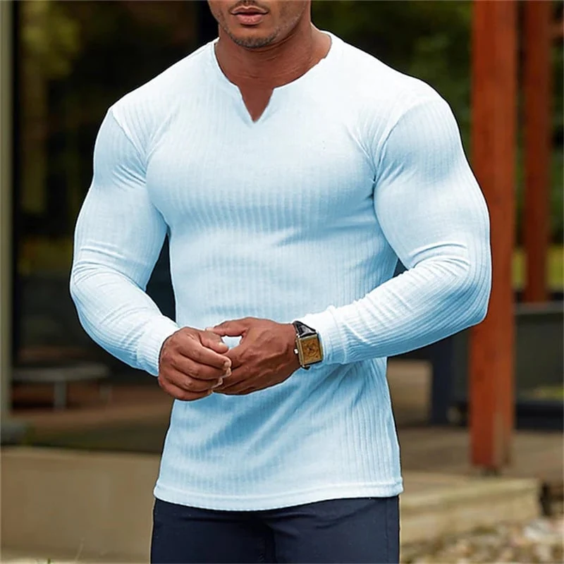 V-NECK LONG-SLEEVED SPORTS T-SHIRT - Image 2