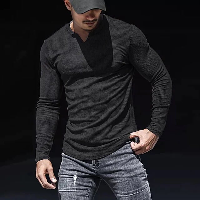 V-NECK LONG-SLEEVED SPORTS T-SHIRT - Image 5