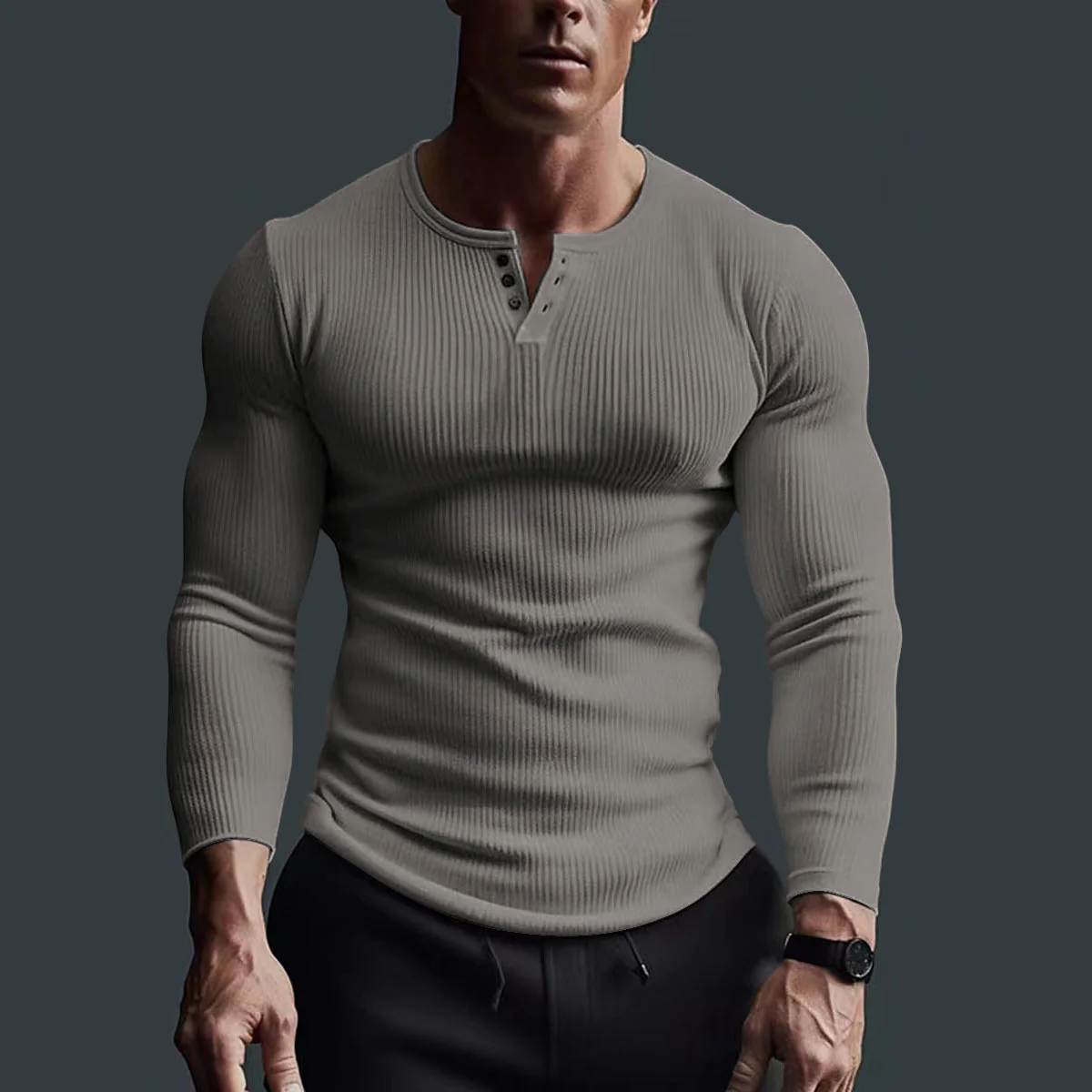 V-NECK LONG-SLEEVED SPORTS T-SHIRT - Image 9