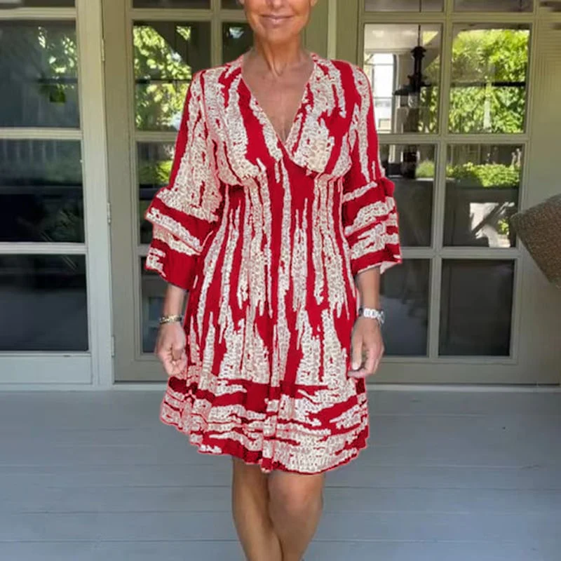 V neck three quarter sleeve dress - Image 10