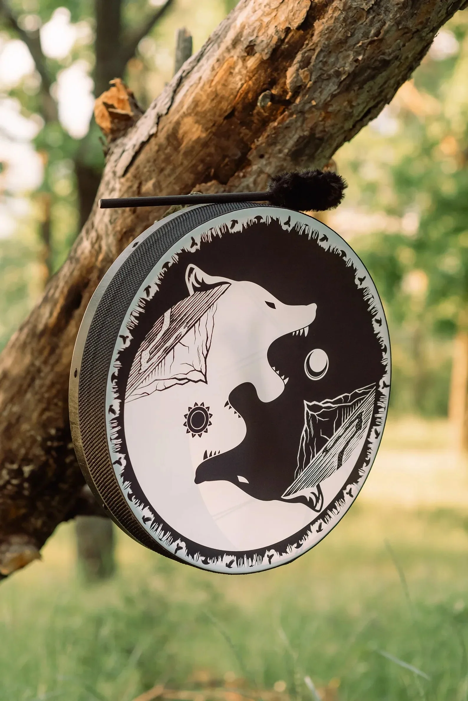 VEGAN SHAMAN DRUM "OWL SOUL", HEALING SOUND THERAPY - Image 15