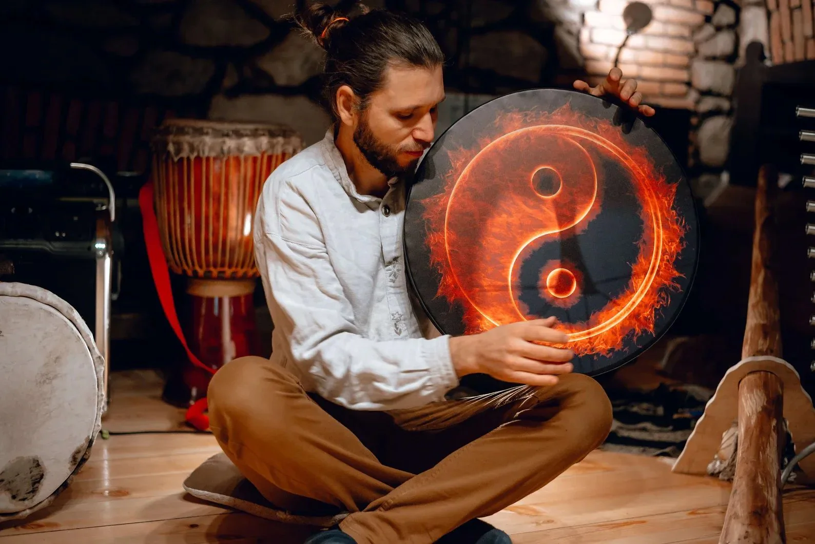 VEGAN SHAMAN DRUM "OWL SOUL", HEALING SOUND THERAPY - Image 17