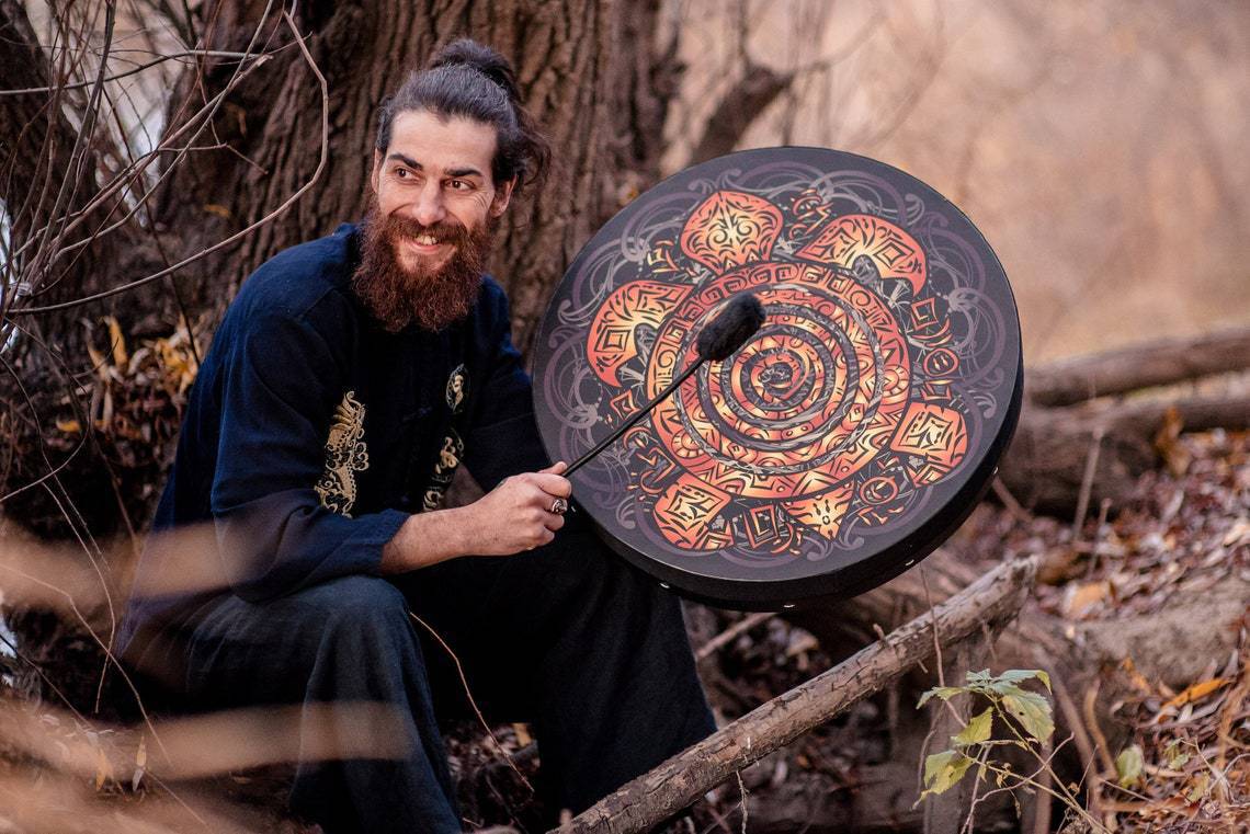 VEGAN SHAMAN DRUM "OWL SOUL", HEALING SOUND THERAPY - Image 20