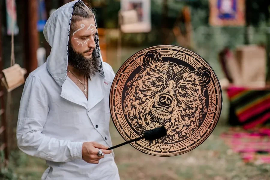 VEGAN SHAMAN DRUM "OWL SOUL", HEALING SOUND THERAPY - Image 9