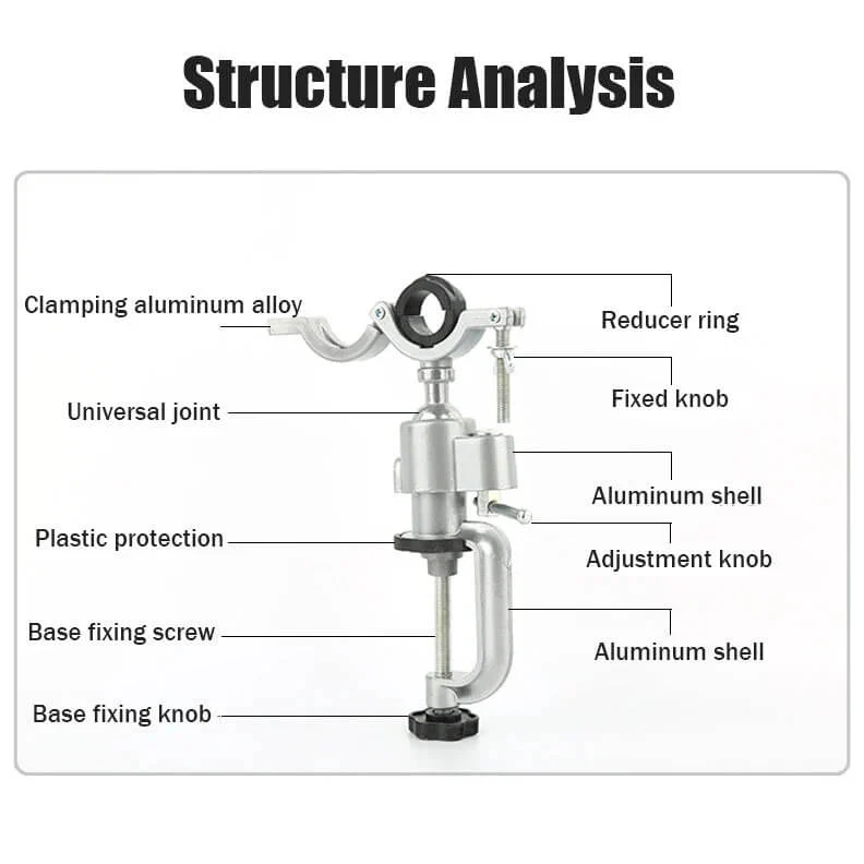 Electric Grinder Electric Drill Universal Rotating Fixed Bracket Vise Shelf - Image 12