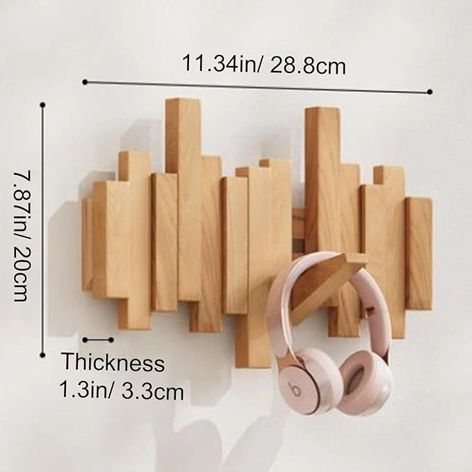 Wall-mounted wooden coat rack 🎹Piano key style design - Image 10