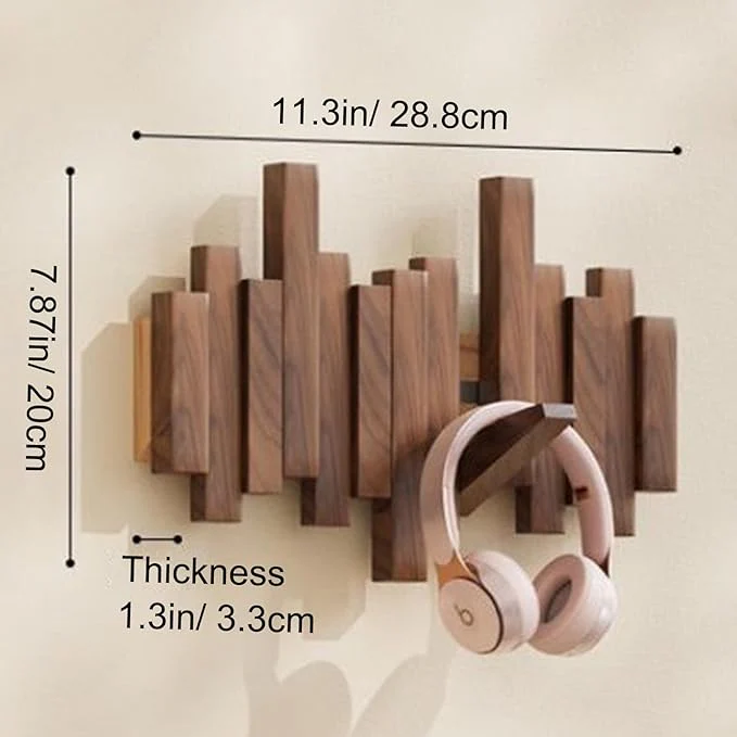Wall-mounted wooden coat rack 🎹Piano key style design - Image 13
