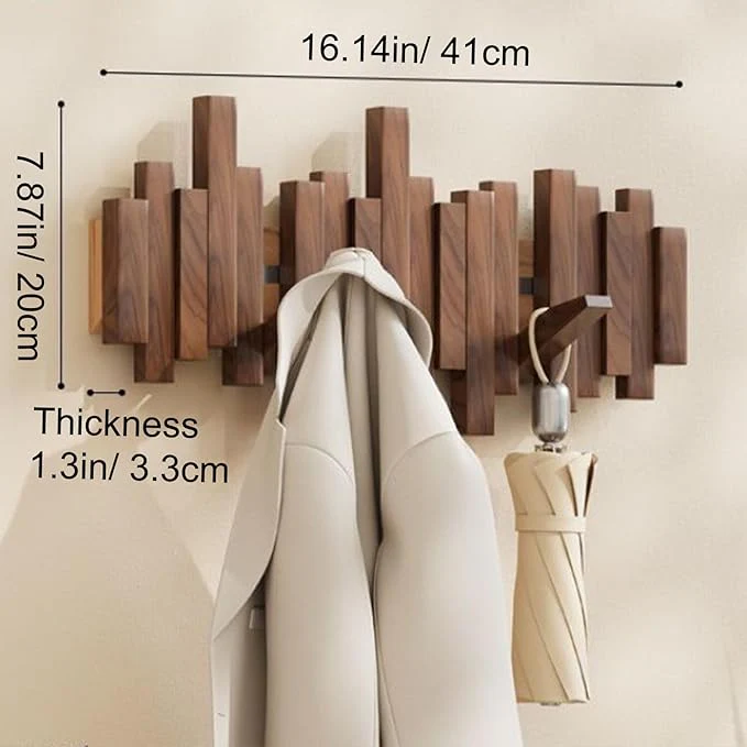 Wall-mounted wooden coat rack 🎹Piano key style design - Image 14
