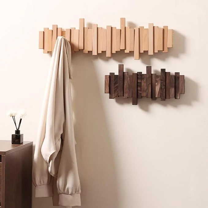 Wall-mounted wooden coat rack 🎹Piano key style design - Image 5