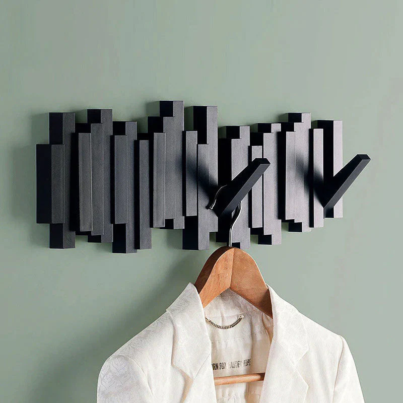 Wall-mounted wooden coat rack 🎹Piano key style design - Image 9