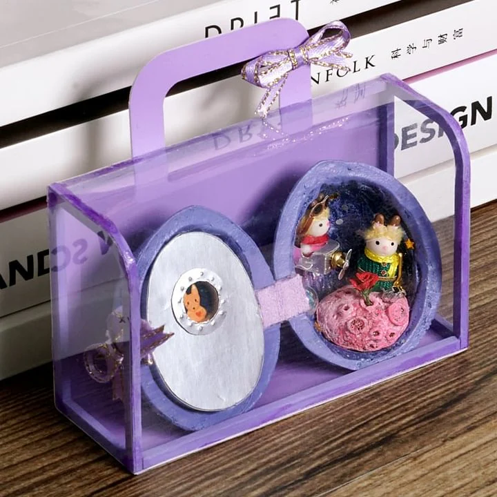 🌟NEW🌟HOT SALE🏠Handmade.Walnut Shell Doll House--mini library, tiny World inside walnuts - Image 12