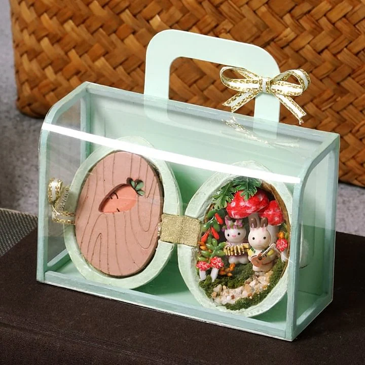 🌟NEW🌟HOT SALE🏠Handmade.Walnut Shell Doll House--mini library, tiny World inside walnuts - Image 15