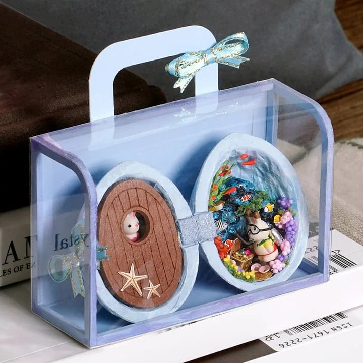 🌟NEW🌟HOT SALE🏠Handmade.Walnut Shell Doll House--mini library, tiny World inside walnuts - Image 17