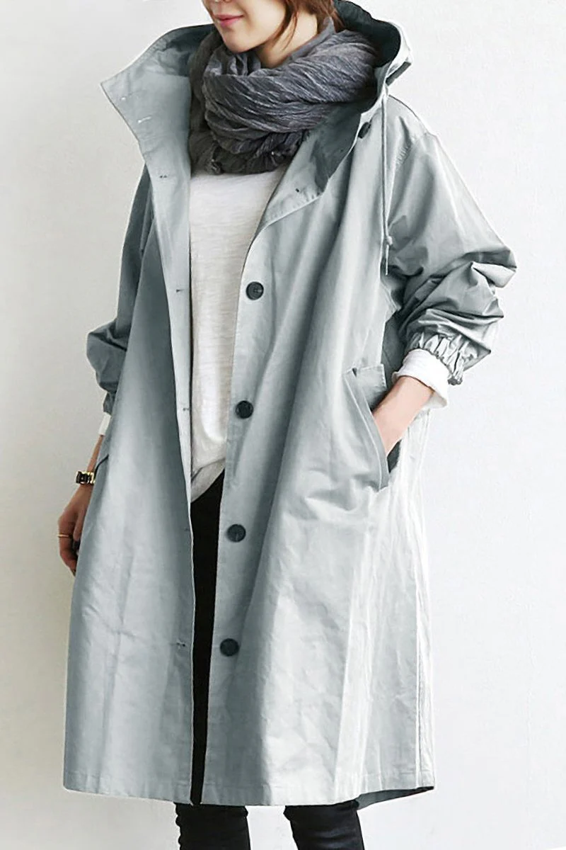 Water Resistant Oversized Hooded Windbreaker Rain Jacket - Image 3