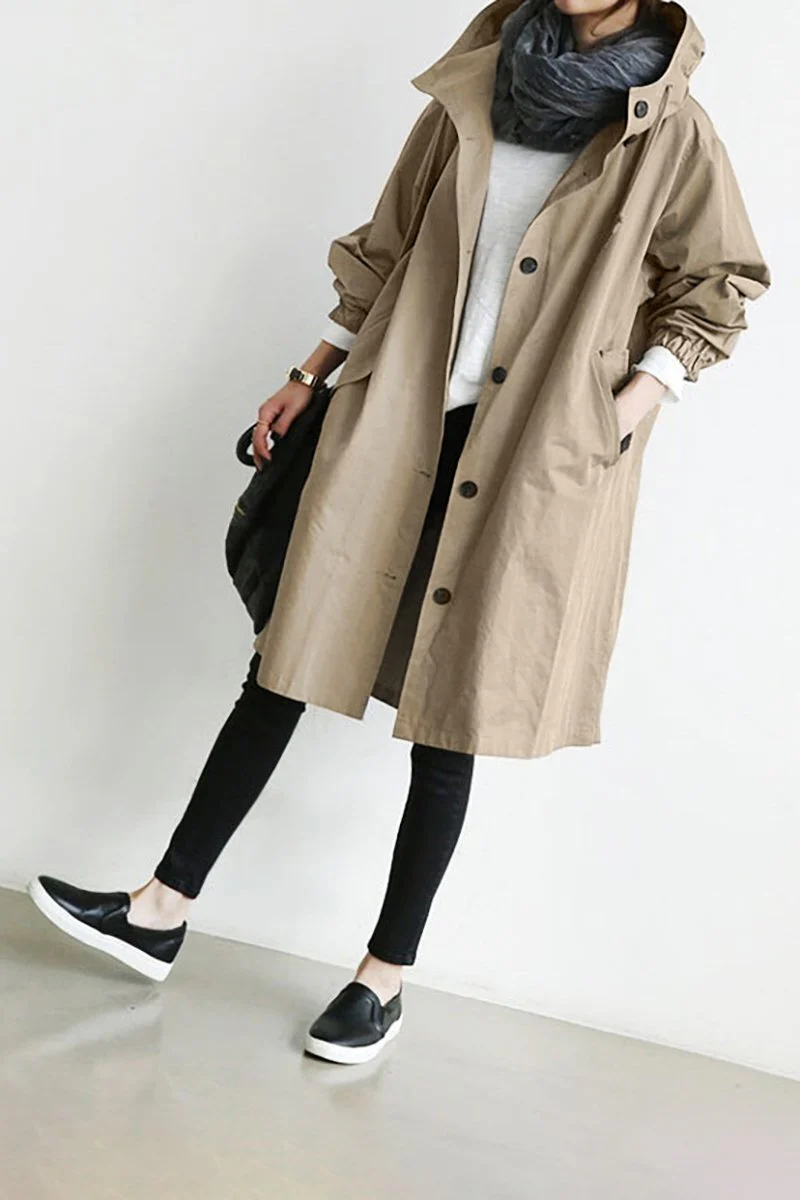 Water Resistant Oversized Hooded Windbreaker Rain Jacket - Image 4