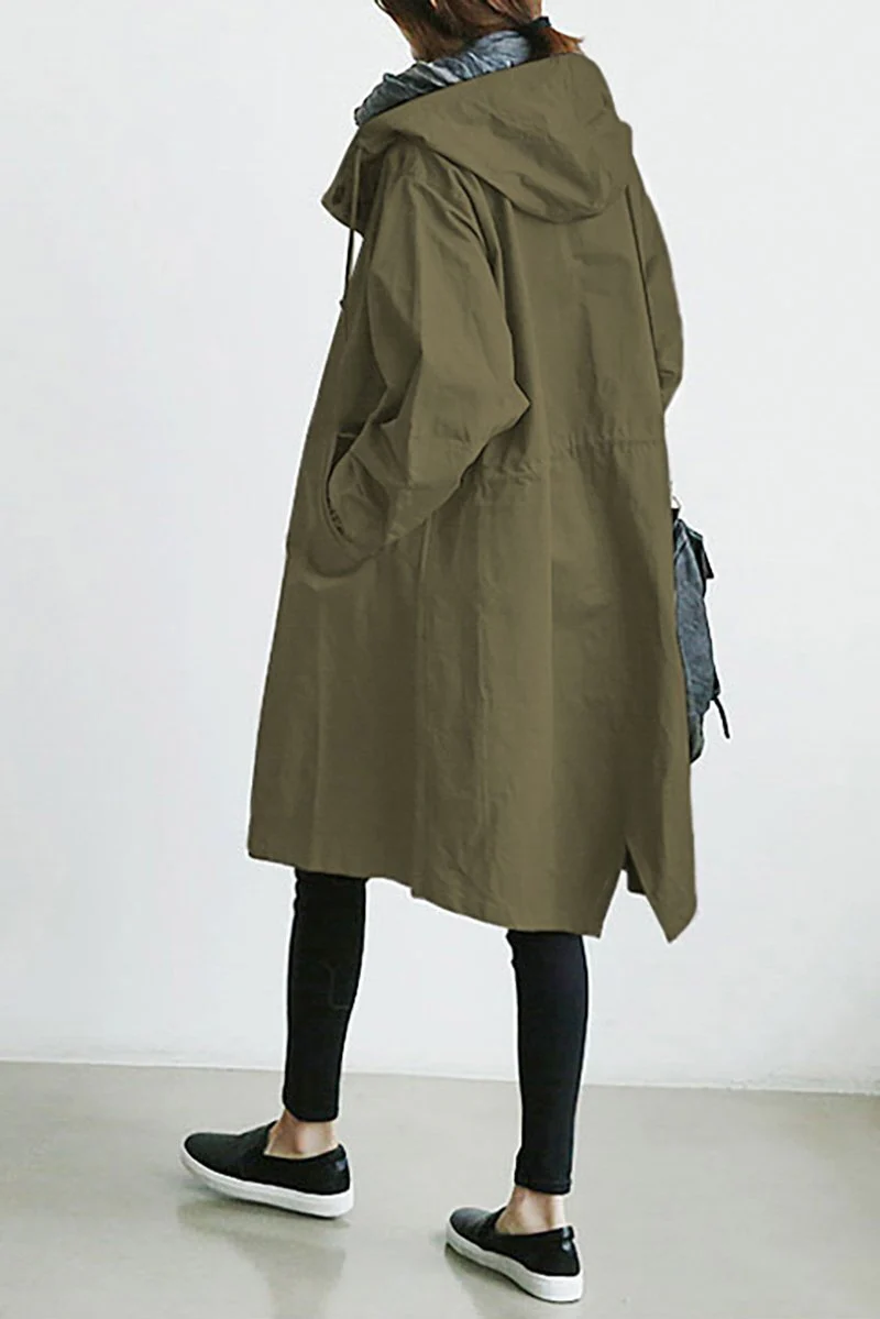 Water Resistant Oversized Hooded Windbreaker Rain Jacket - Image 6