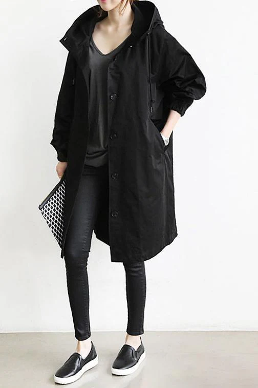 Water Resistant Oversized Hooded Windbreaker Rain Jacket - Image 7
