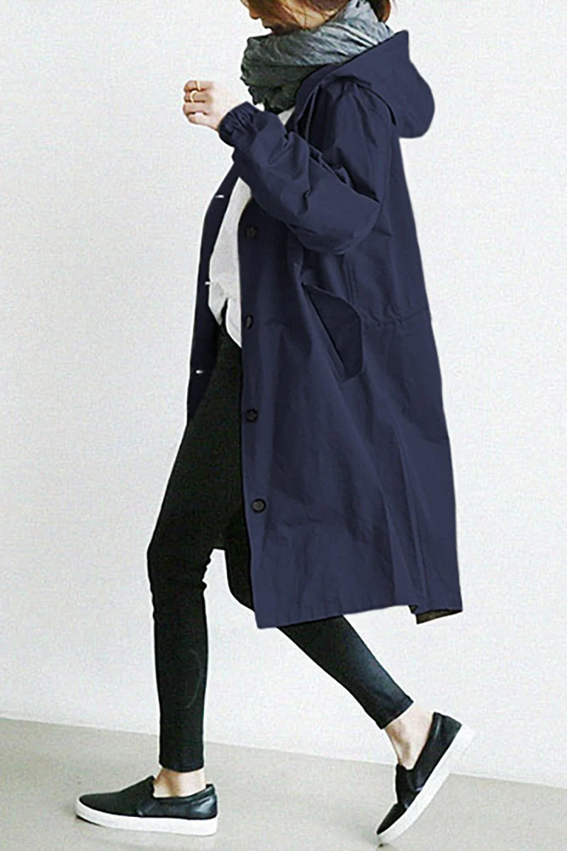 Water Resistant Oversized Hooded Windbreaker Rain Jacket - Image 8
