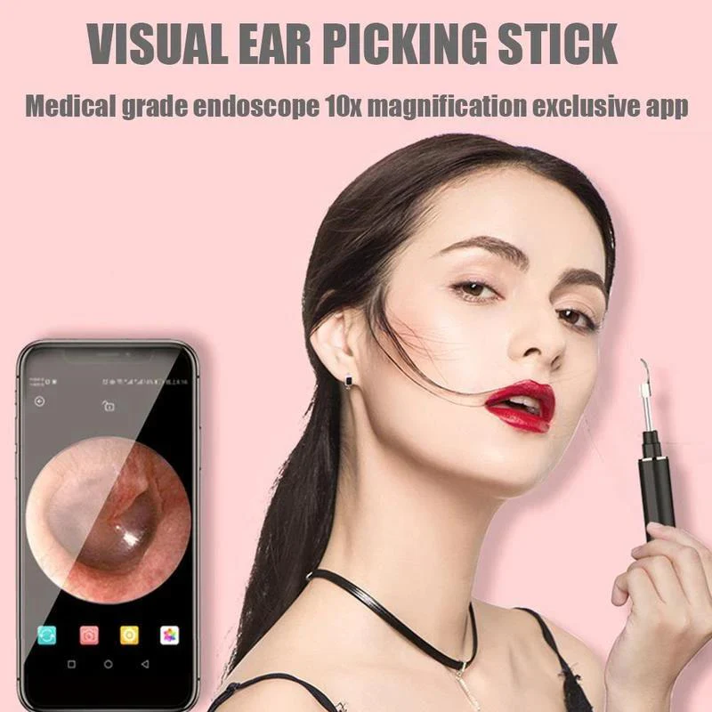 (🔥Promotion 50% OFF) Clean Earwax - Wi -Fi Visible Wax Elimination Spoon,USB 1080P HD Load Otoscope - Image 2