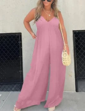 🔥V-Neck Effortless Wide Leg Jumpsuit - Image 10