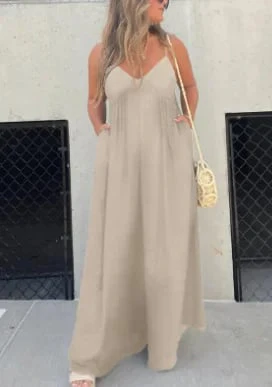 🔥V-Neck Effortless Wide Leg Jumpsuit - Image 11