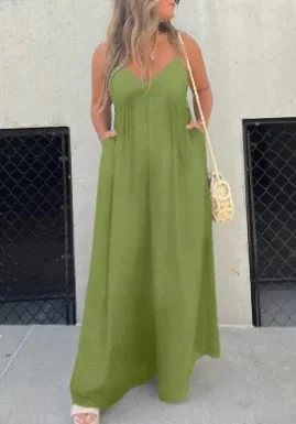 🔥V-Neck Effortless Wide Leg Jumpsuit - Image 12