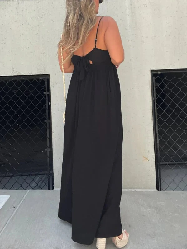 🔥V-Neck Effortless Wide Leg Jumpsuit - Image 4
