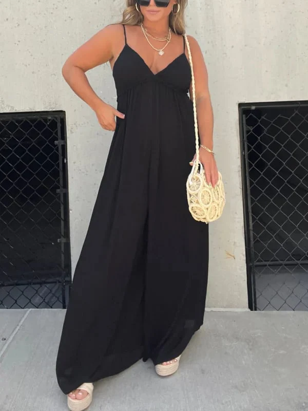 🔥V-Neck Effortless Wide Leg Jumpsuit - Image 5