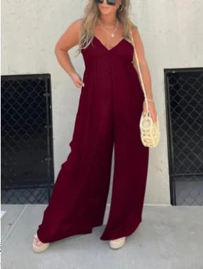 🔥V-Neck Effortless Wide Leg Jumpsuit - Image 6