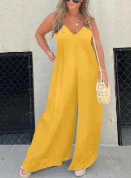 🔥V-Neck Effortless Wide Leg Jumpsuit - Image 9