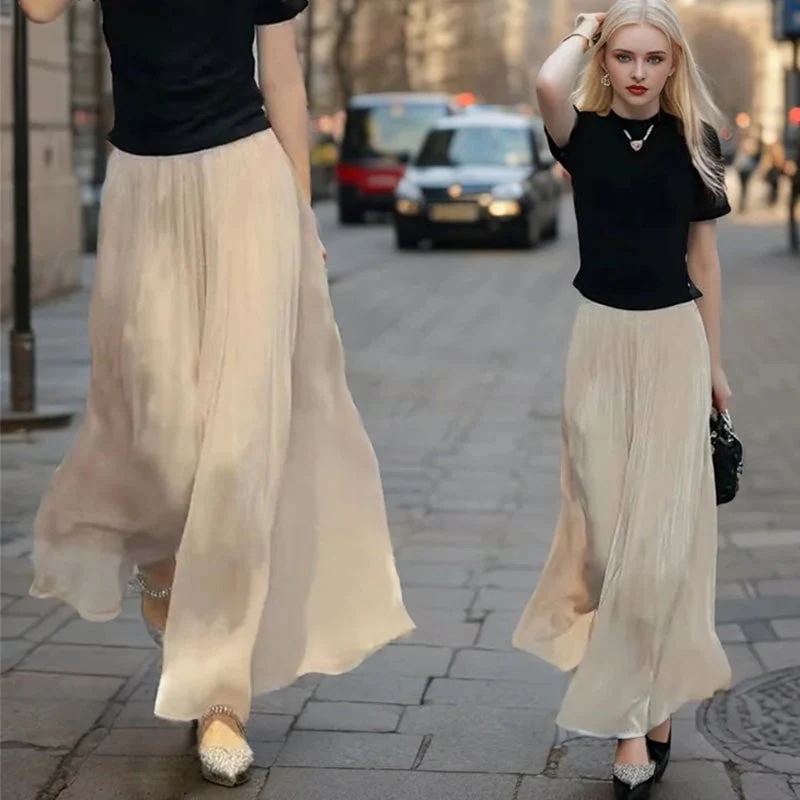 🔥Hot Sale 49% Off🔥Glazed Ice Silk Floor-Length Wide-Leg Culottes - Image 10