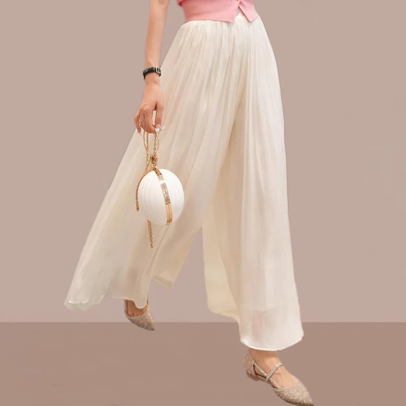 🔥Hot Sale 49% Off🔥Glazed Ice Silk Floor-Length Wide-Leg Culottes - Image 3
