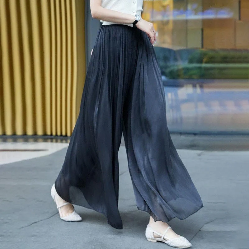 🔥Hot Sale 49% Off🔥Glazed Ice Silk Floor-Length Wide-Leg Culottes - Image 4