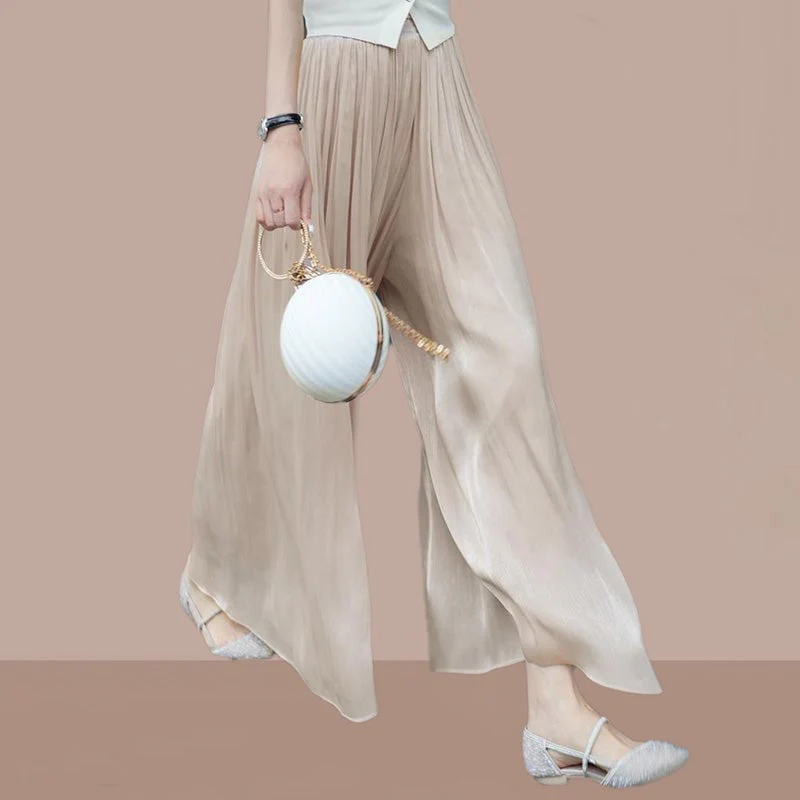 🔥Hot Sale 49% Off🔥Glazed Ice Silk Floor-Length Wide-Leg Culottes - Image 5