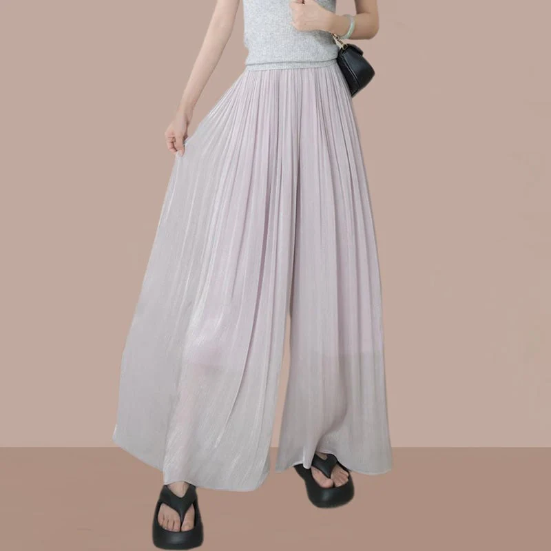 🔥Hot Sale 49% Off🔥Glazed Ice Silk Floor-Length Wide-Leg Culottes - Image 9
