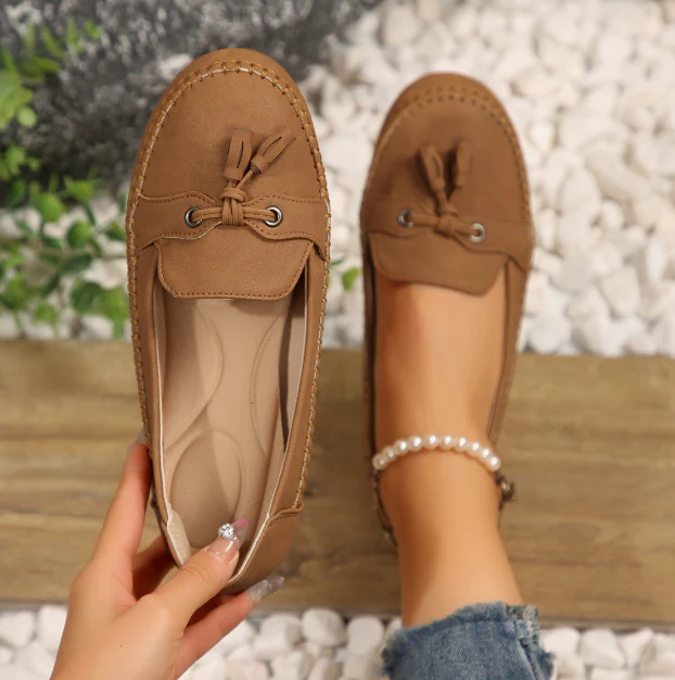 🔥Comfortable soft loafers for women in vintage style with bow - Image 23