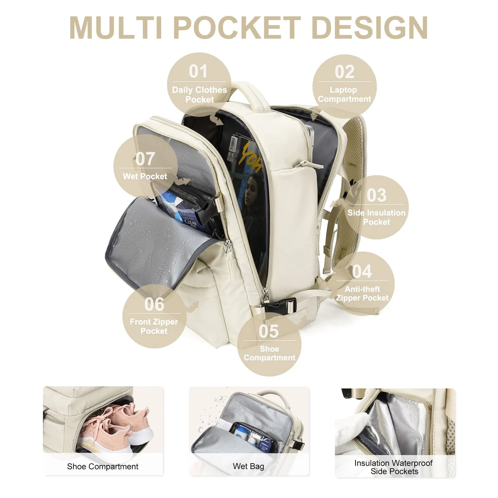 â°Women Large Travel Backpack Waterproof Hiking Rucksack(FREE SHIPPING) - Image 2