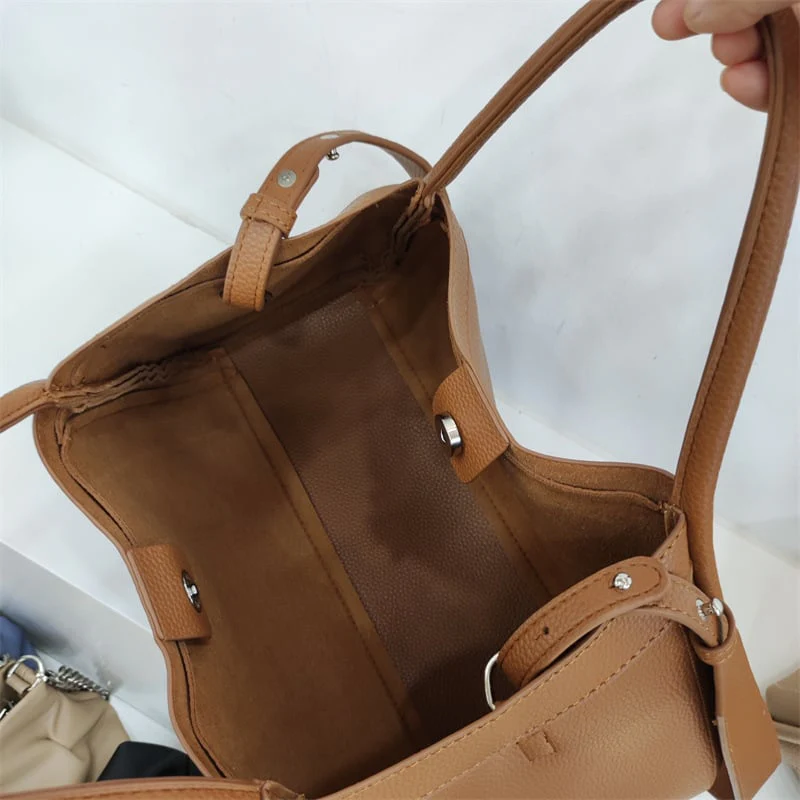 Women Leather Bag with Shoulder Strap, Handbags & Crossbody bags Matching Purse - Image 6