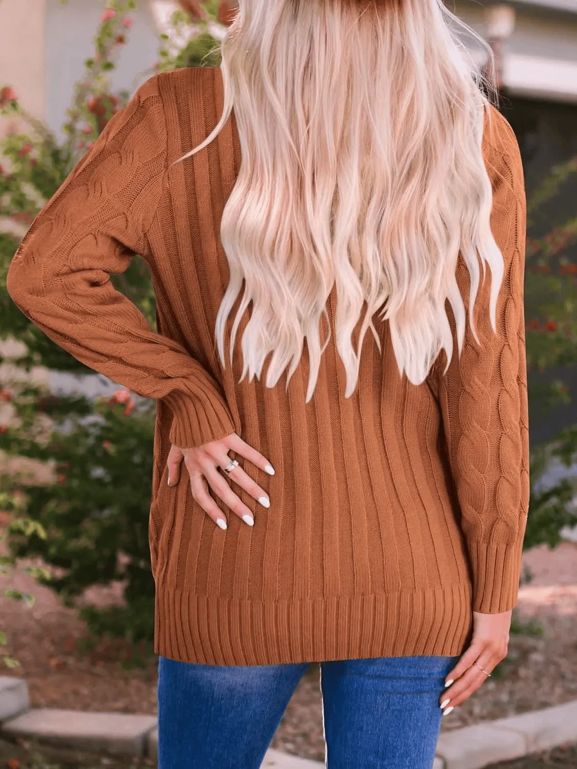 Women's Fall Casual Long Sleeve Button Down Open Front Cable Knit Cardigan - Buy two and get free shipping! - Image 20