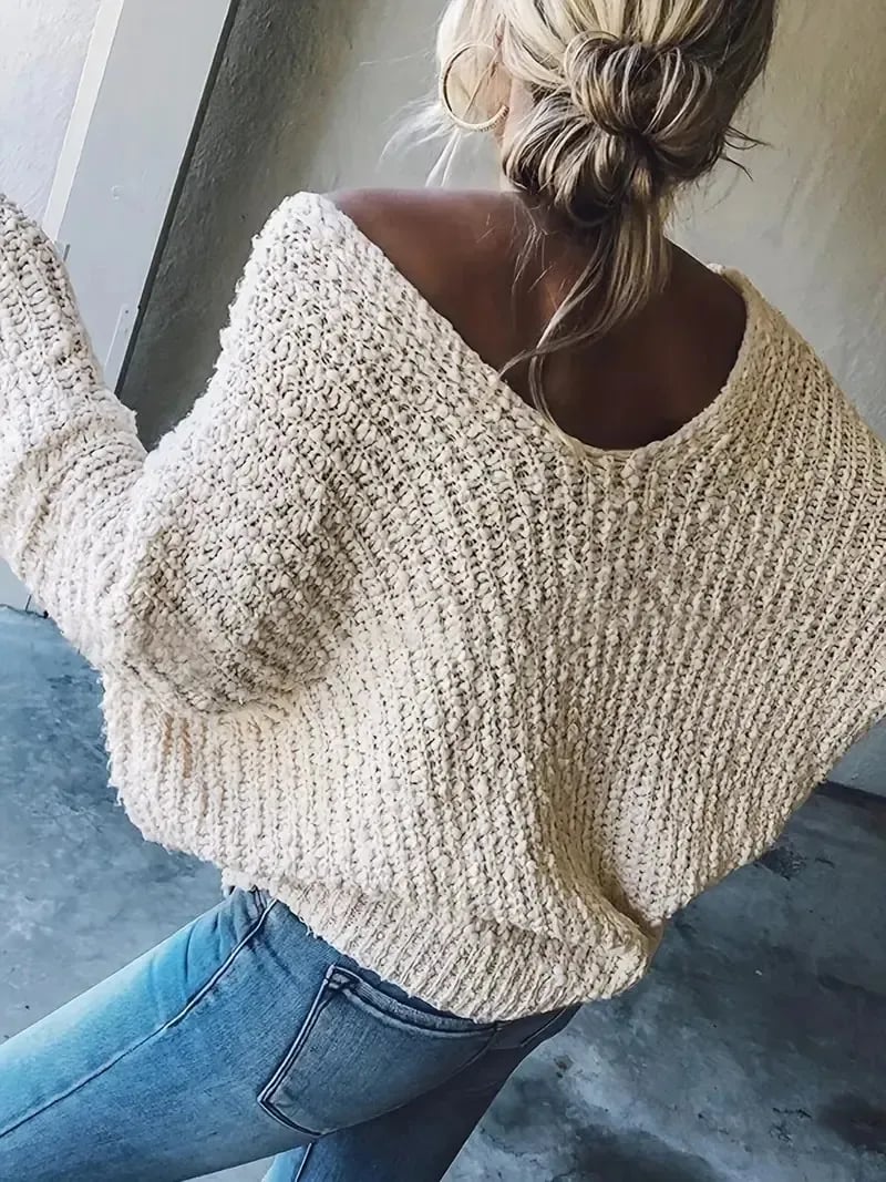 Women's Off-the-Shoulder Sweater Loose Lightweight Pullover Top - Image 16