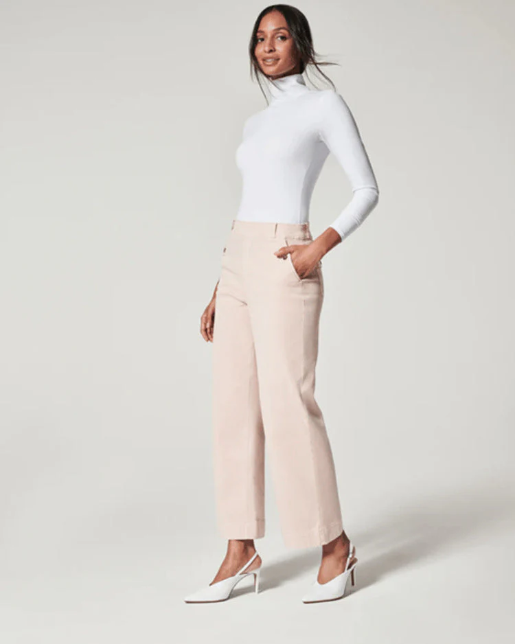 Women Stretch Tummy Control Twill Cropped Wide Leg Pant (BUY 2 FREE SHIPPING) - Image 10