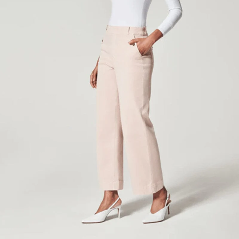 Women Stretch Tummy Control Twill Cropped Wide Leg Pant (BUY 2 FREE SHIPPING) - Image 11