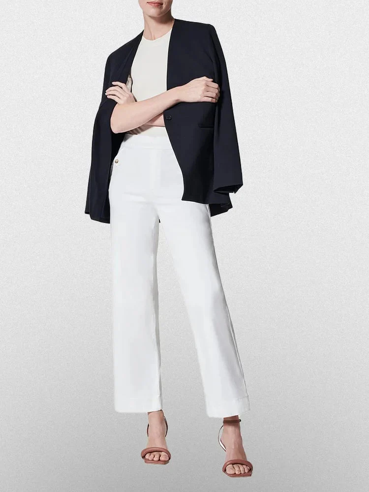 Women Stretch Tummy Control Twill Cropped Wide Leg Pant (BUY 2 FREE SHIPPING) - Image 12