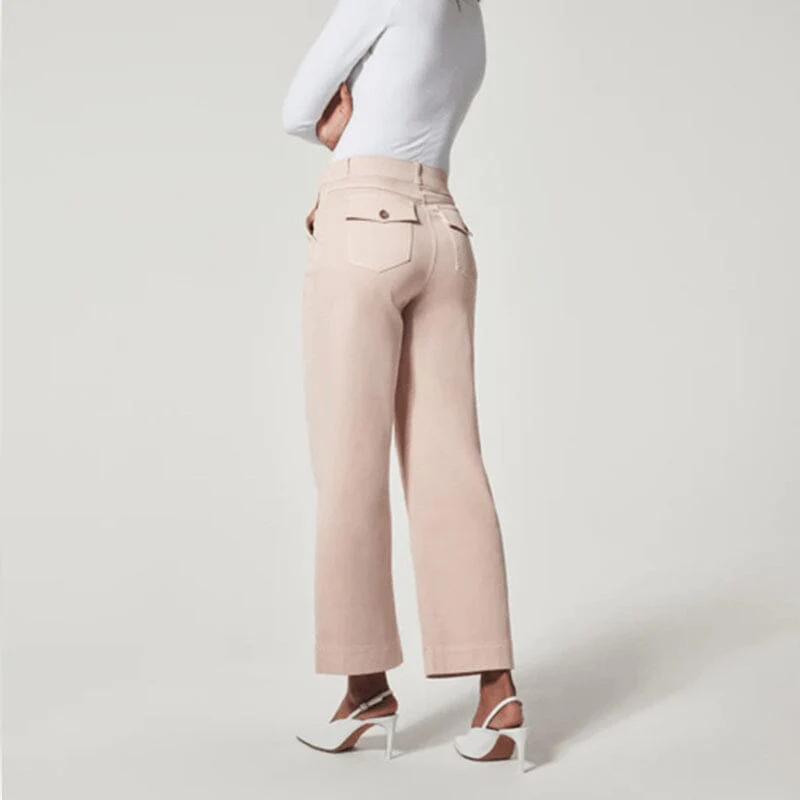 Women Stretch Tummy Control Twill Cropped Wide Leg Pant (BUY 2 FREE SHIPPING) - Image 13